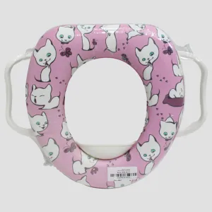 Cushioned Children’s Toilet Seat – Potty Training Toilet Seat with Handles (Kittens)