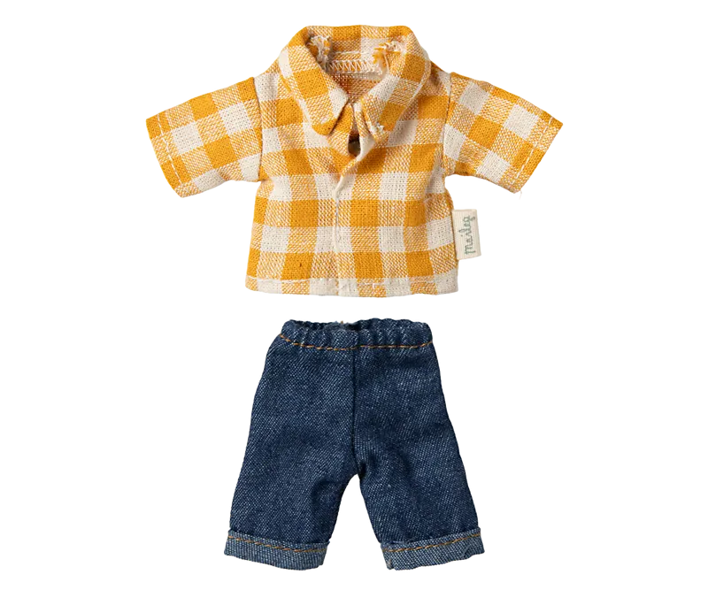 Dad Mouse - Yellow Check Shirt by Maileg