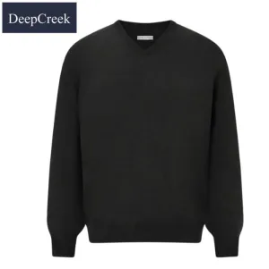 D.C.R.K. V-Neck Black Knit Jumper Black