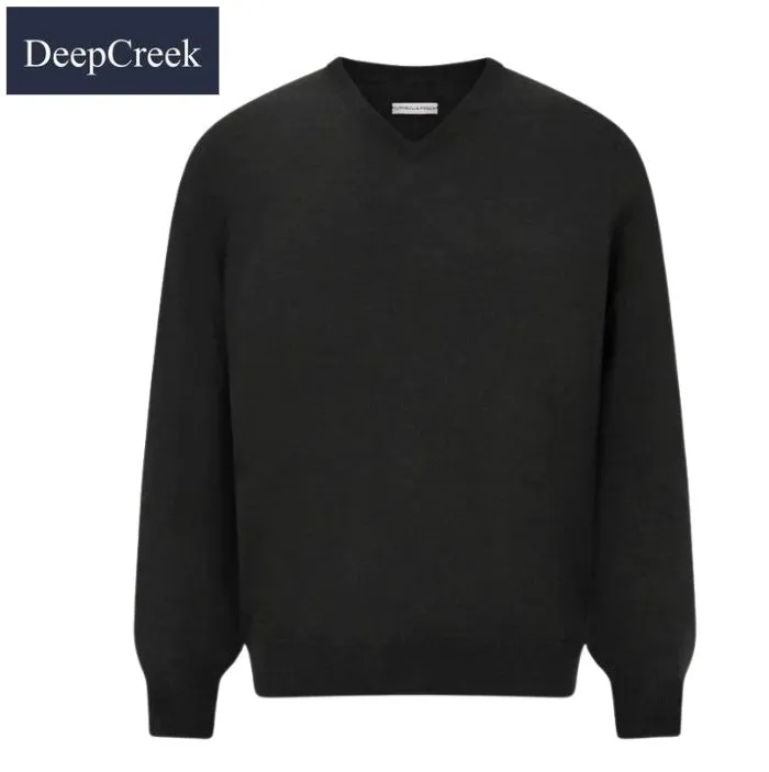 D.C.R.K. V-Neck Black Knit Jumper Black