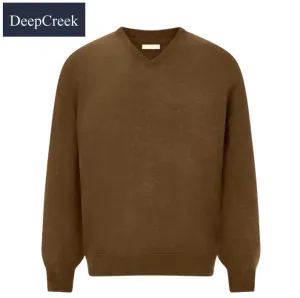 D.C.R.K. V-Neck Mid Brown Jumper Brown