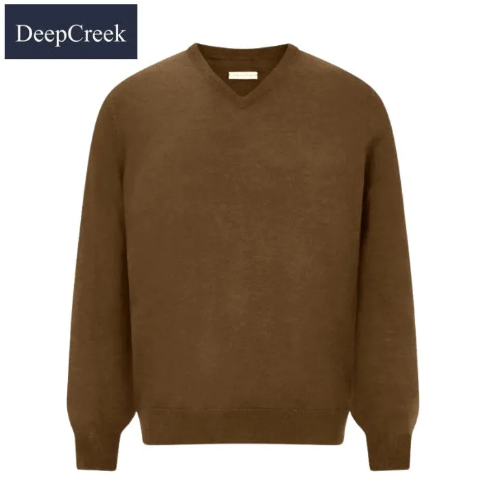 D.C.R.K. V-Neck Mid Brown Jumper Brown