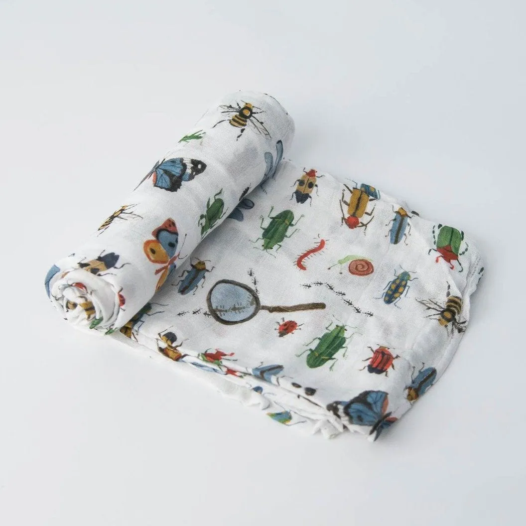 Deluxe Bamboo Single Swaddle - Bugs by Little Unicorn