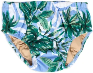 diaper cover - blue palm
