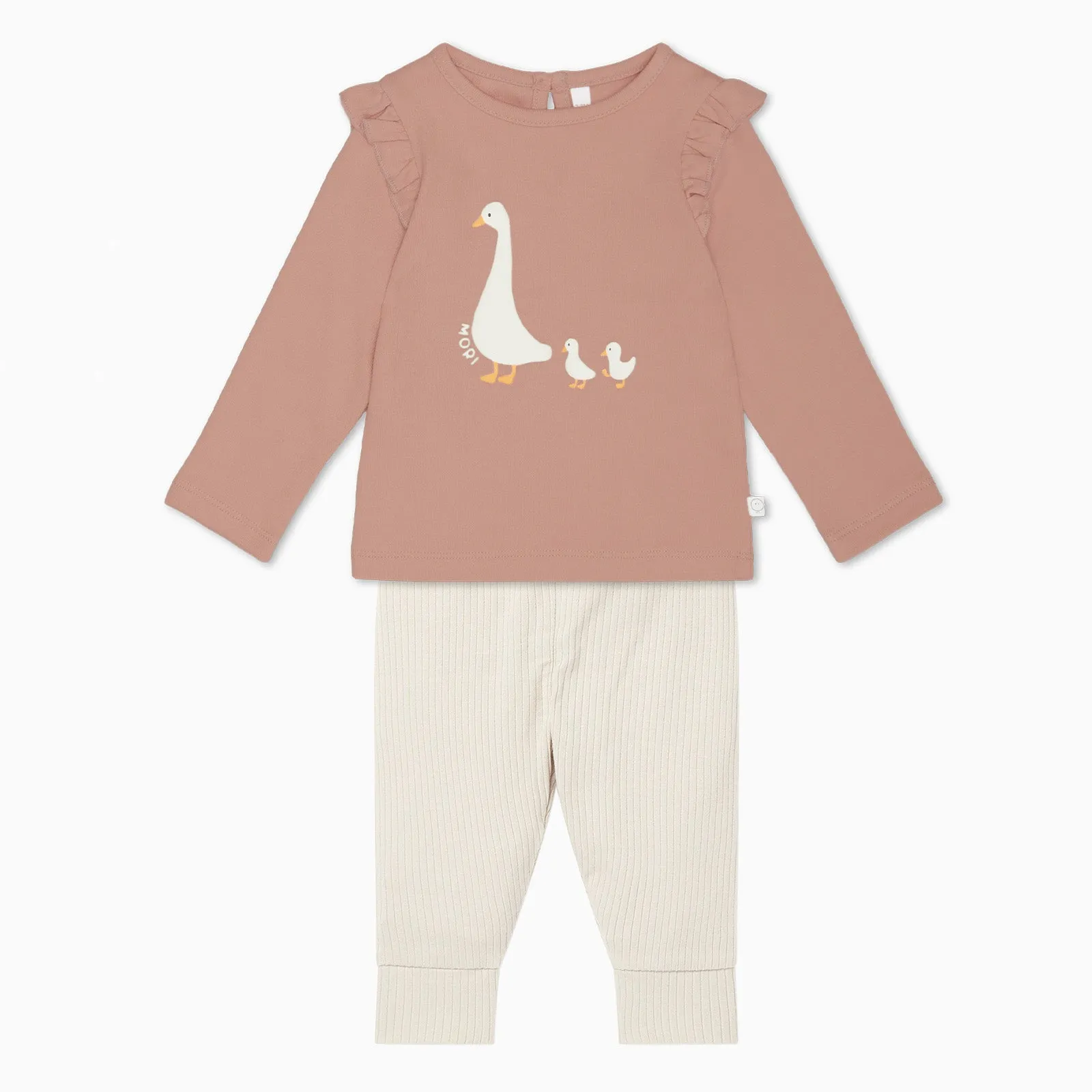 Duck Frilled Top & Leggings Outfit