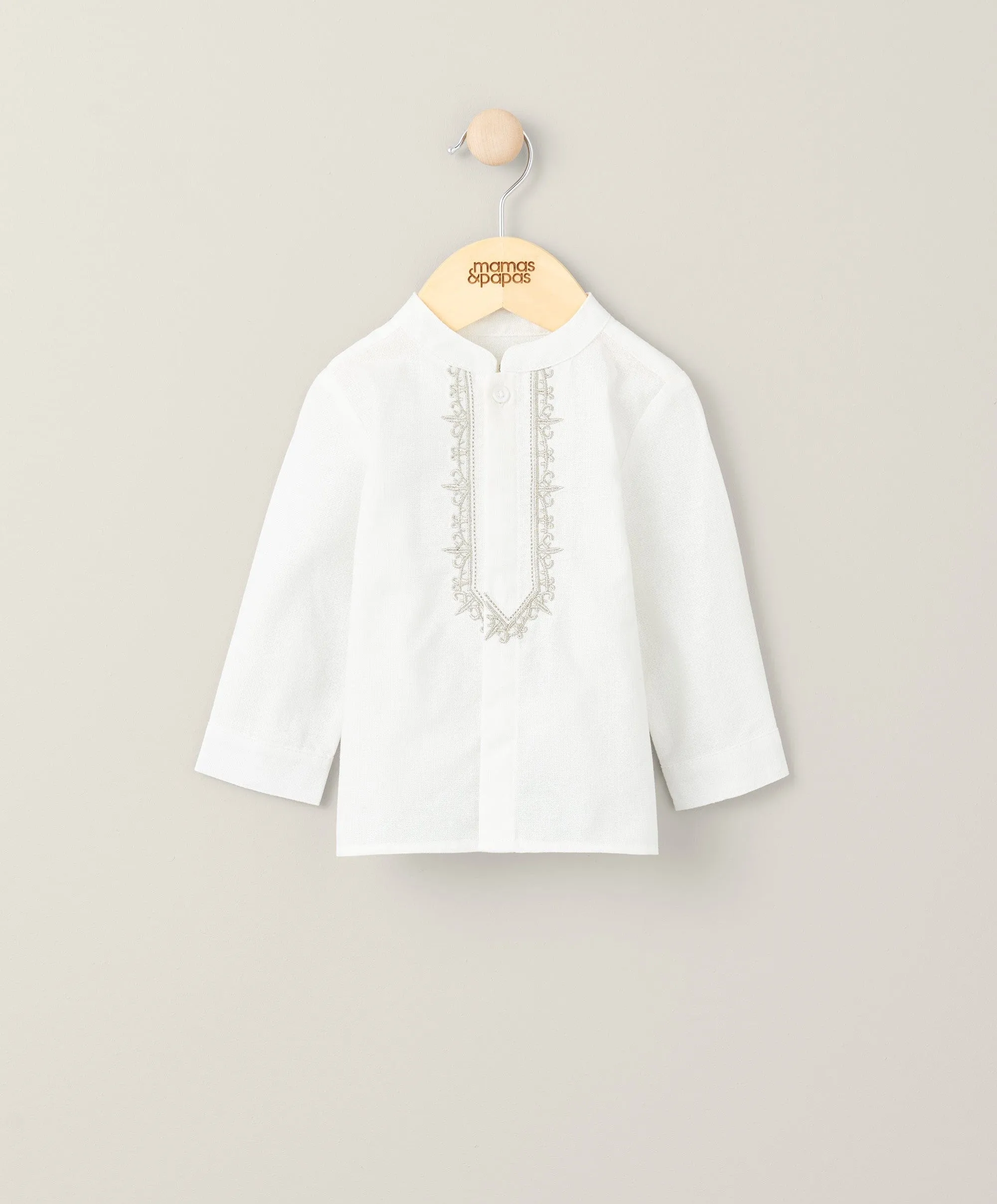 Embroidered Kurta Shirt - White