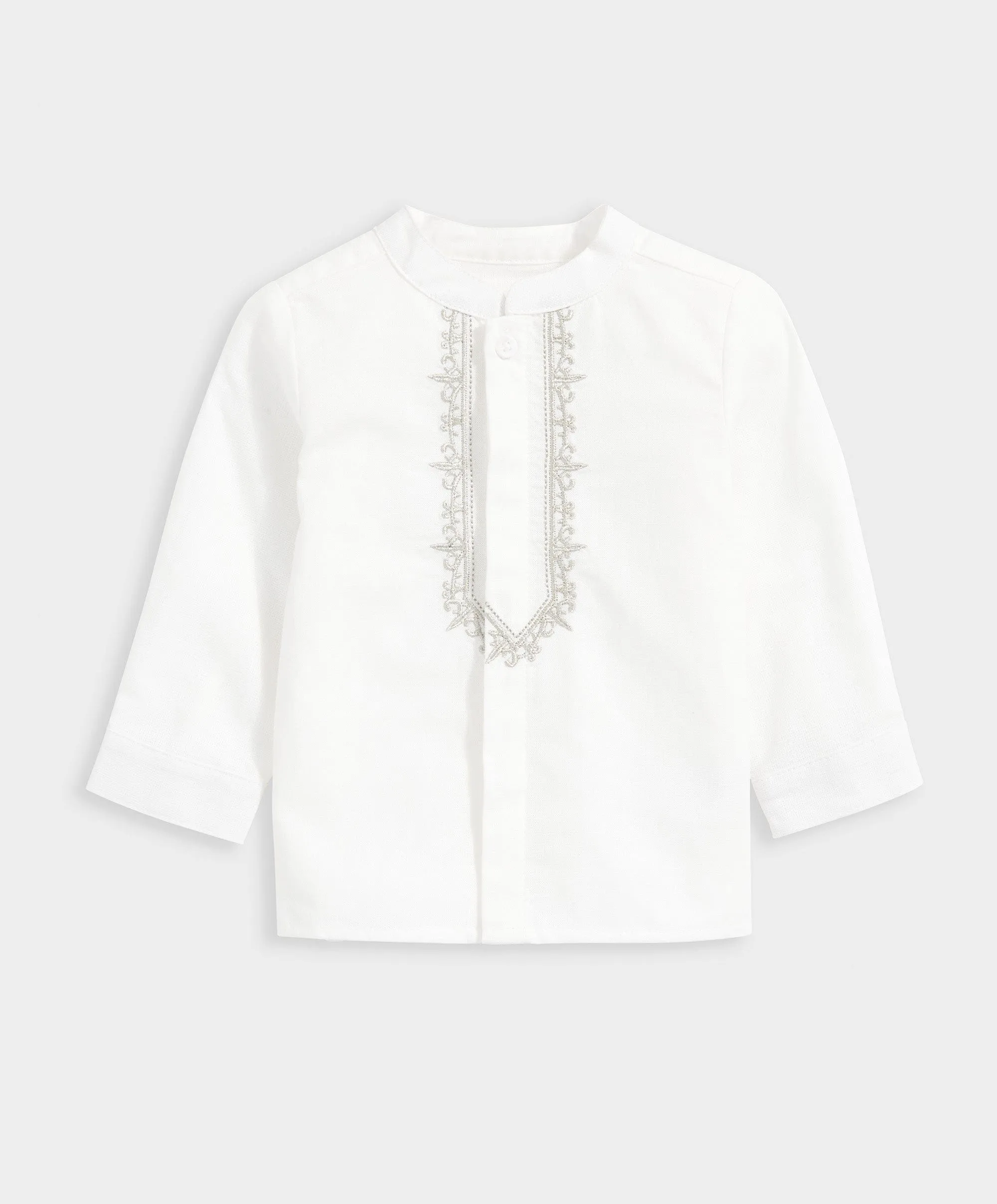 Embroidered Kurta Shirt - White
