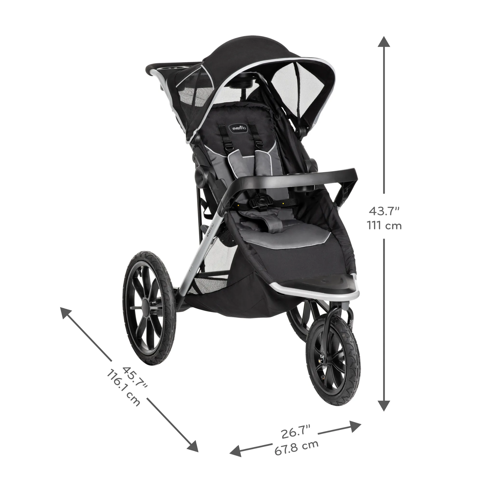 EVENFLO Victory Plus Jogging Stroller Travel System with LiteMax Infant Car Seat