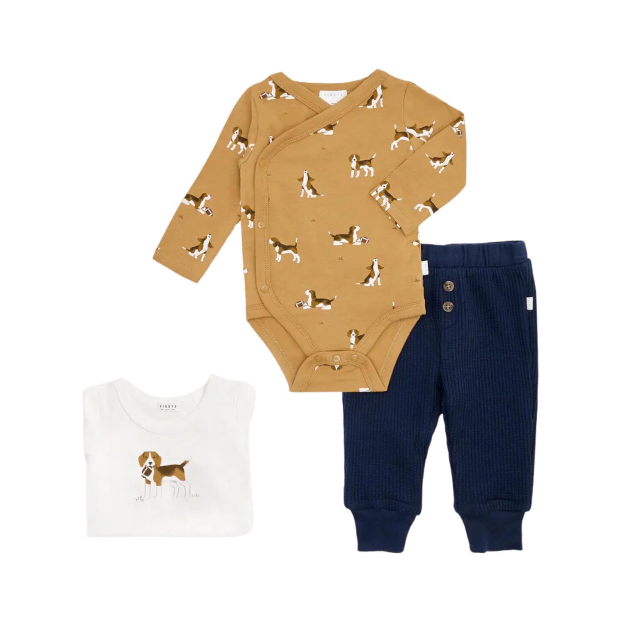 FIRSTS Beagle Print 3-Piece Set