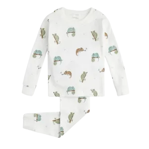 FIRSTS Chameleon Print on Off-White Infant PJ Set