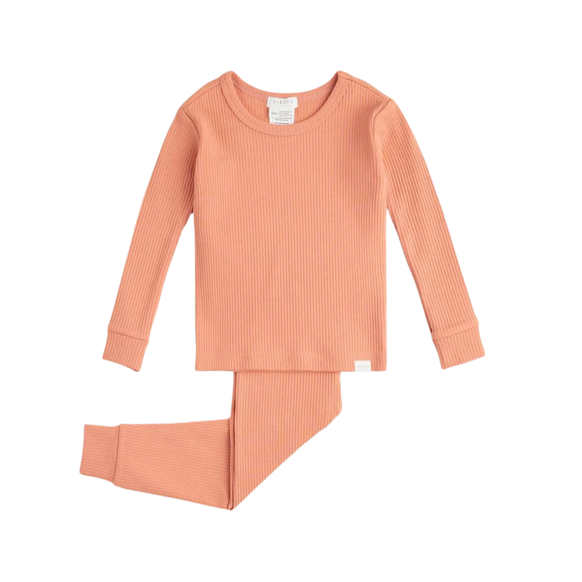 FIRSTS Fiery Coral Modal Rib Infant PJ Set