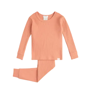 FIRSTS Fiery Coral Modal Rib Infant PJ Set