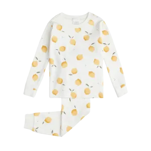 FIRSTS Lemon Print on Off-White Infant PJ Set