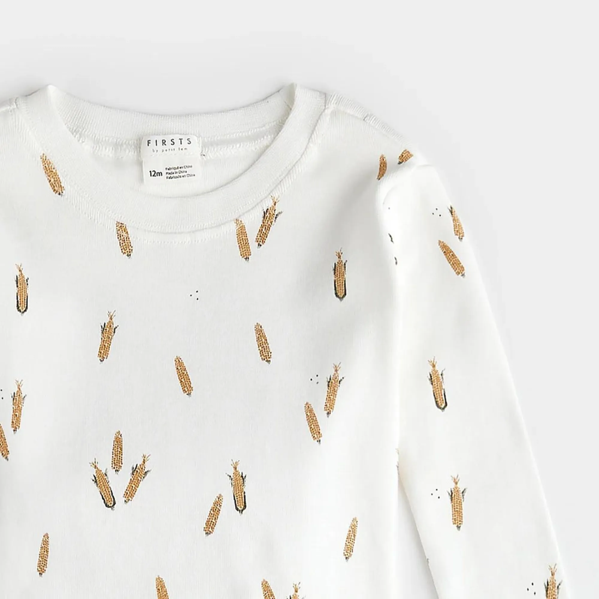 FIRSTS Maize Print on Off-White Infant PJ Set