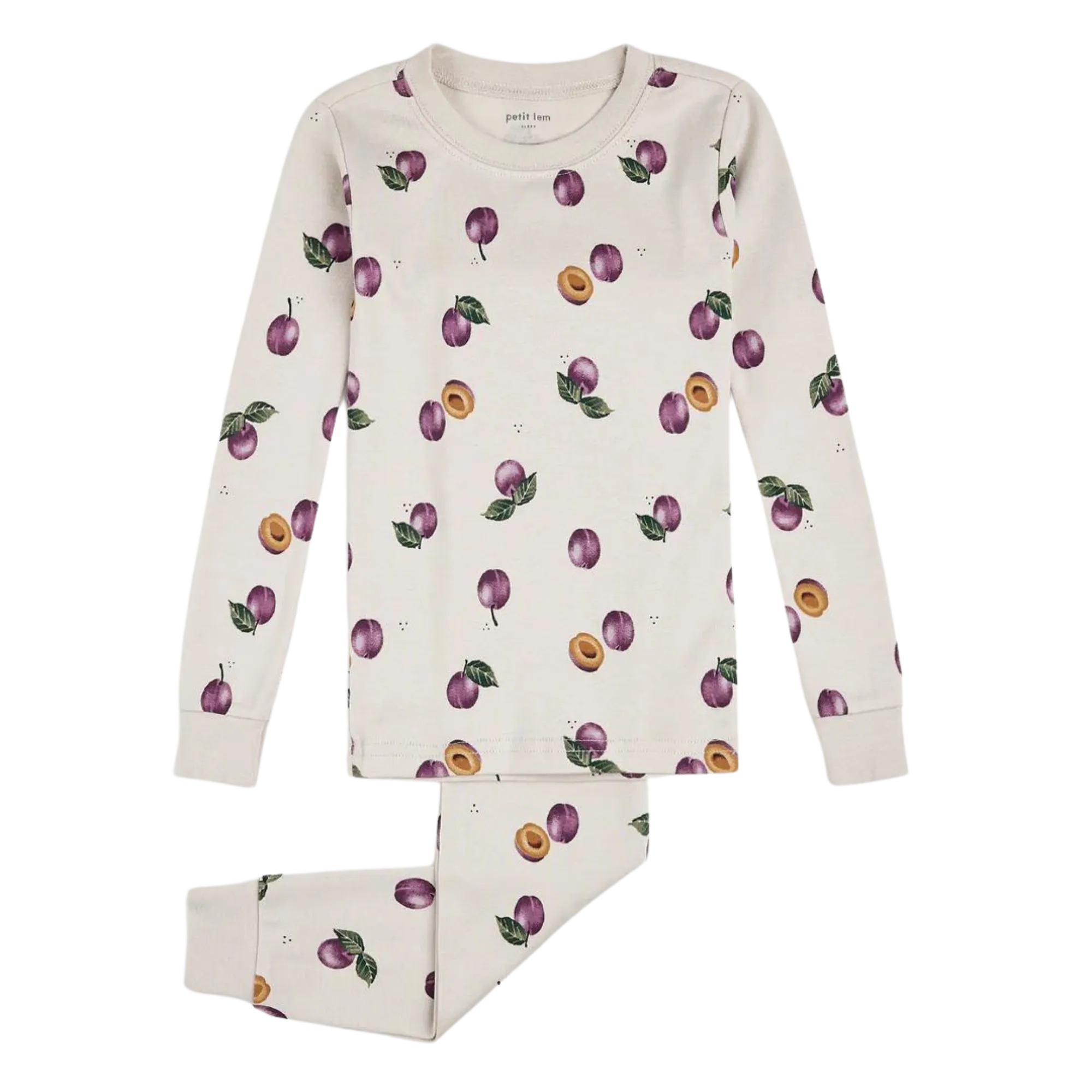 FIRSTS Plum Print on Creme PJ Set