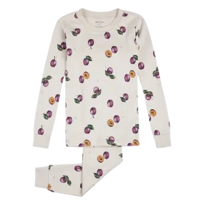 FIRSTS Plum Print on Creme PJ Set