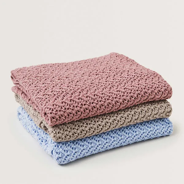 Garbo&Friends Crochet Cotton/Wool Blanket – Beige