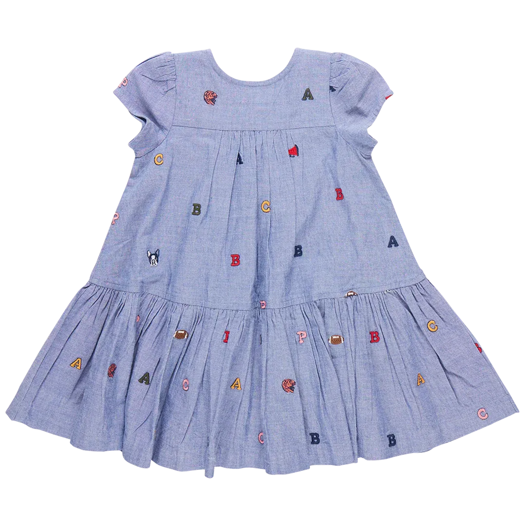 Girl's Adele Dress Varsity Embroidery