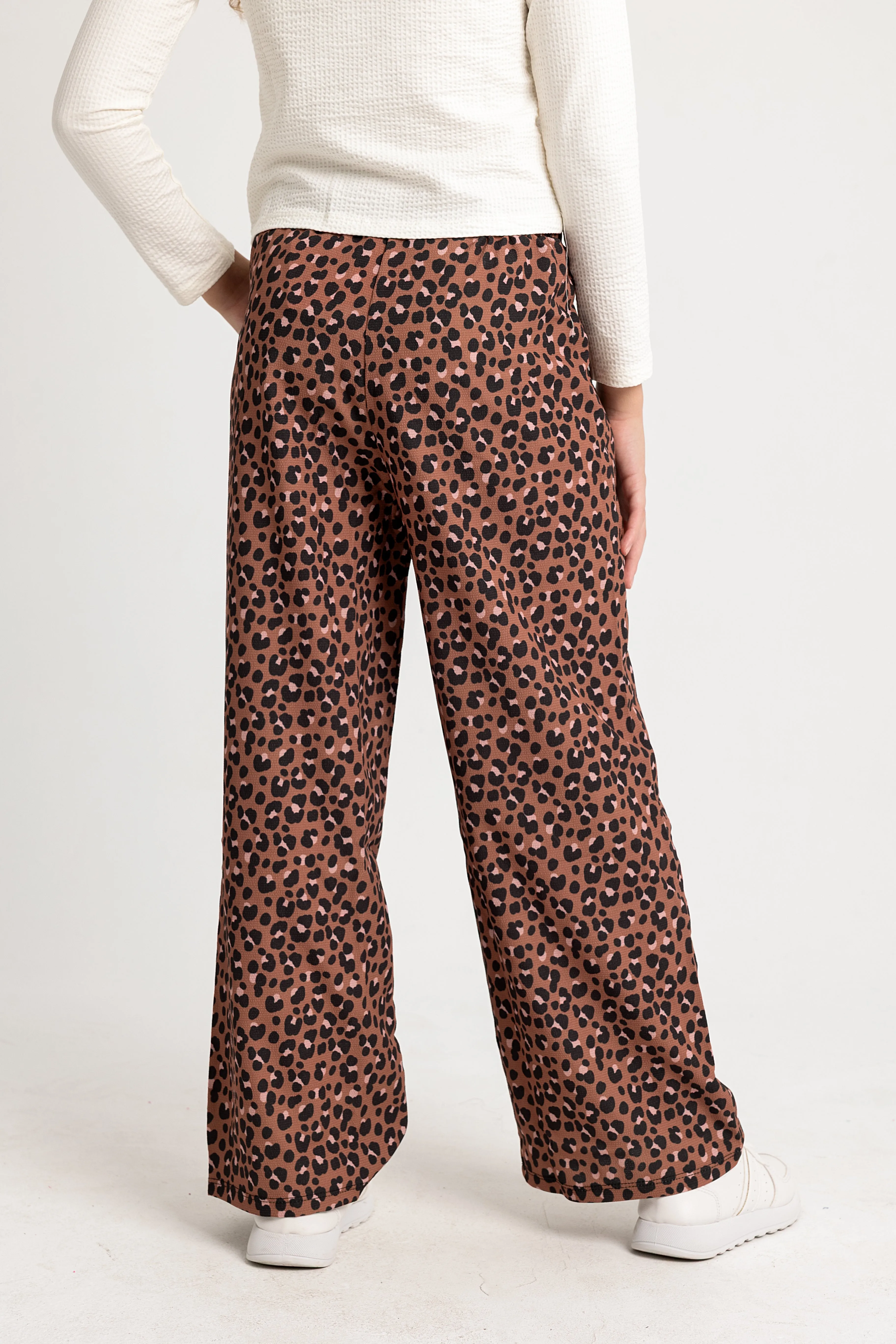 Girls Brown Leopard Pants