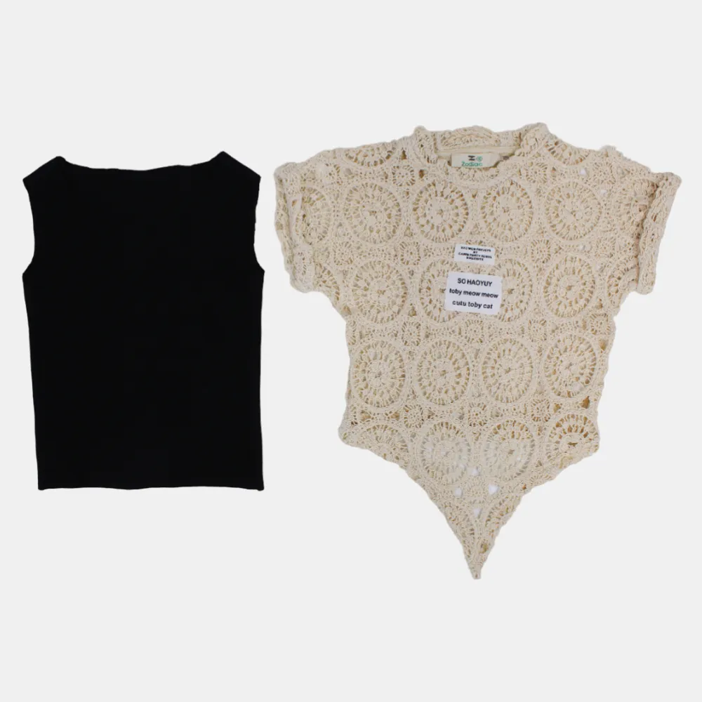 Girls' Cotton Blouse with Lace Details