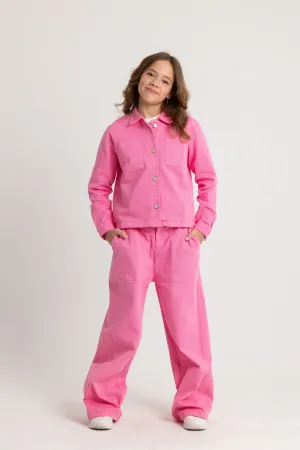 Girls Gabardine Pants – Fuchsia