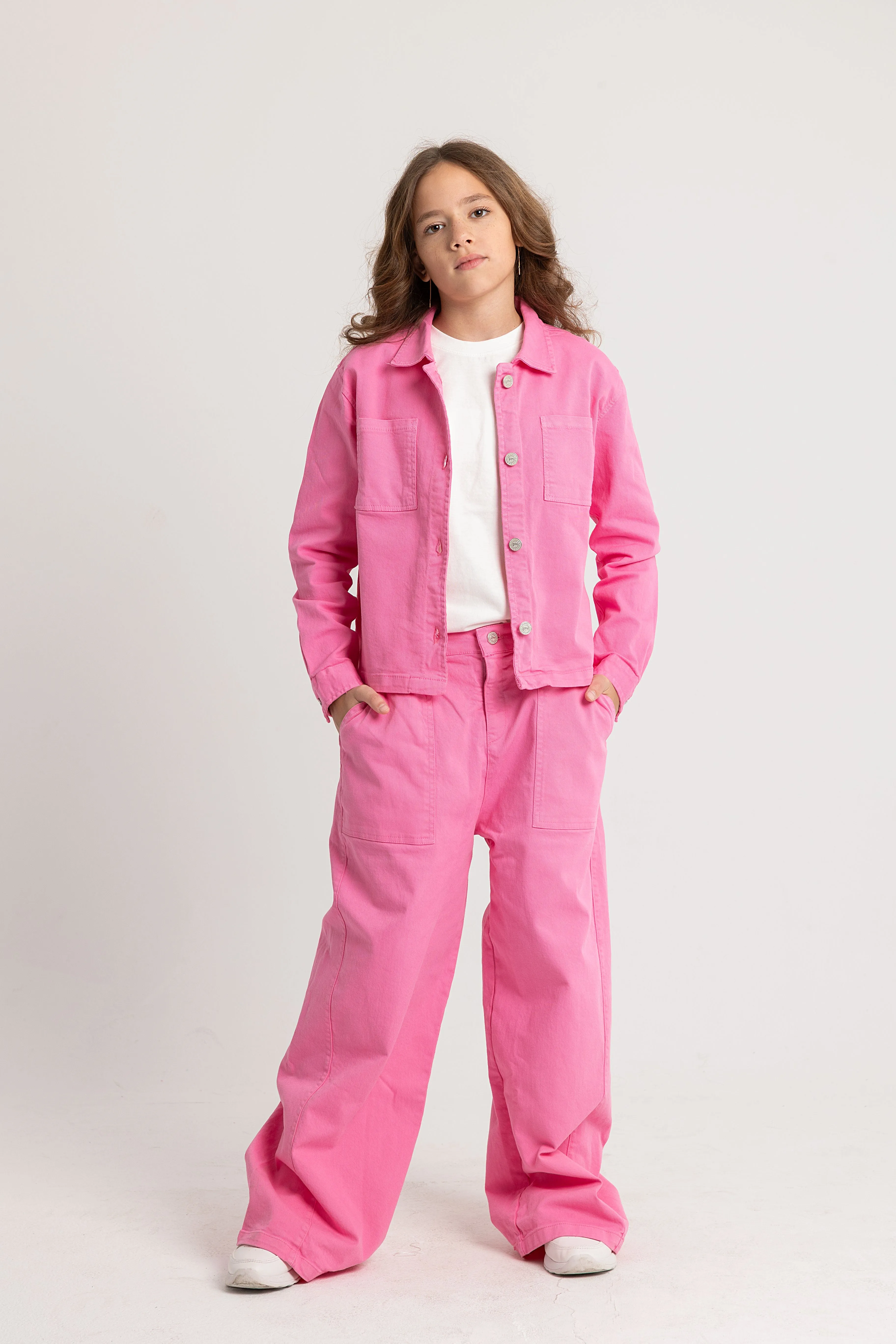 Girls Gabardine Pants – Fuchsia