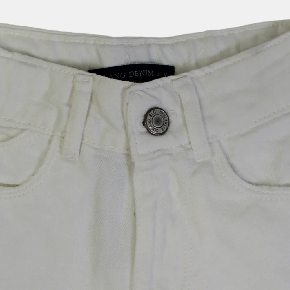 Girls' Gabardine Pants – White Ripped Style