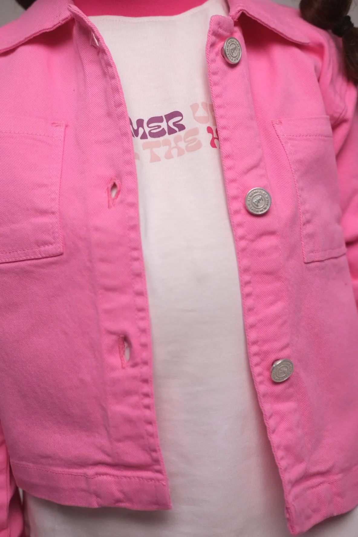 Girls Gabardine Shirt – Fuchsia
