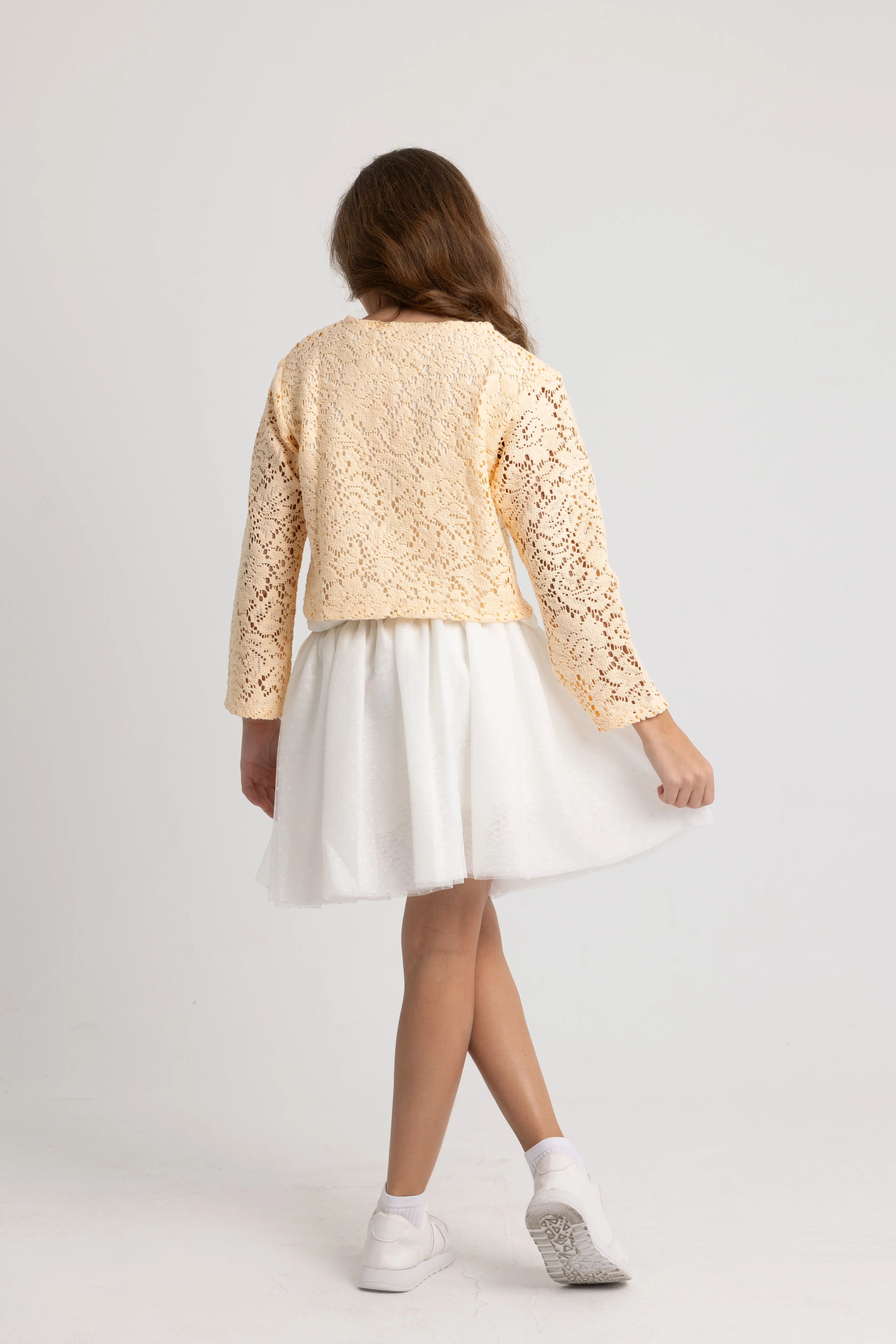 Girls Lace Blouse – Beige