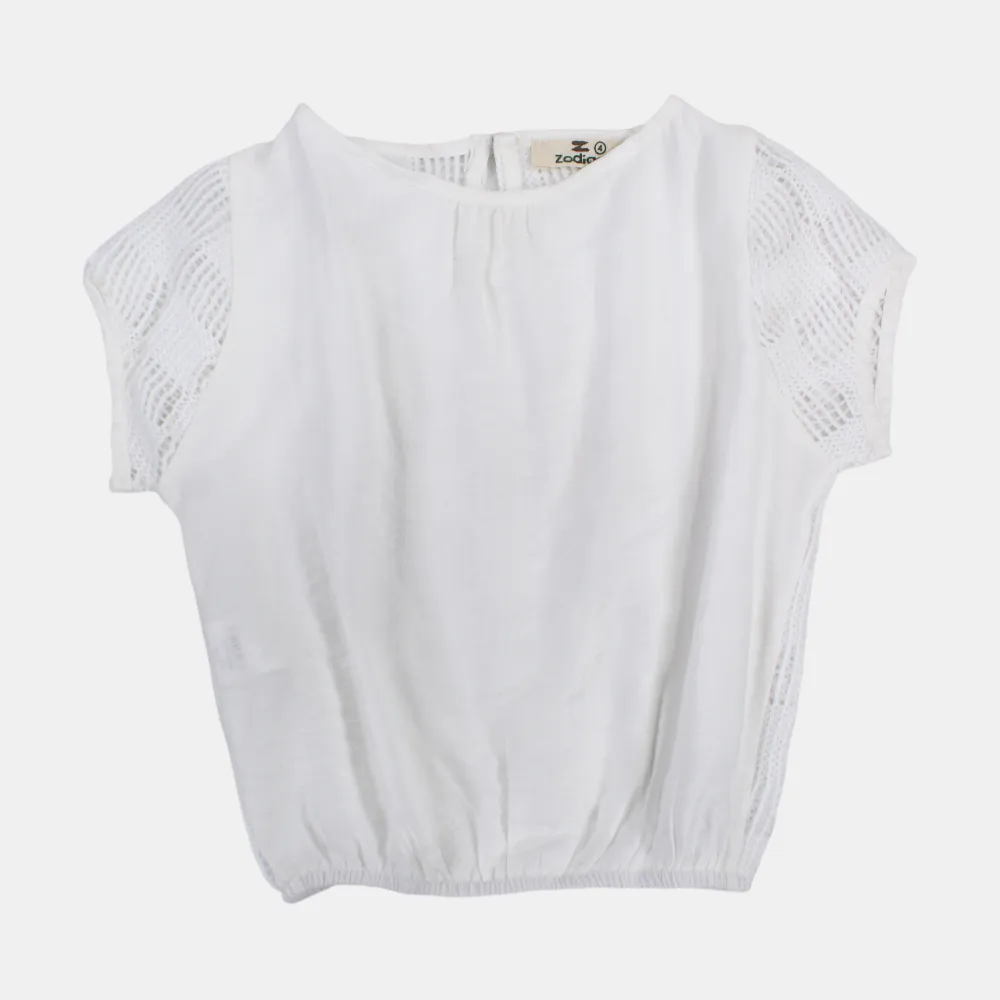 Girls' Lace Blouse – Short Sleeves