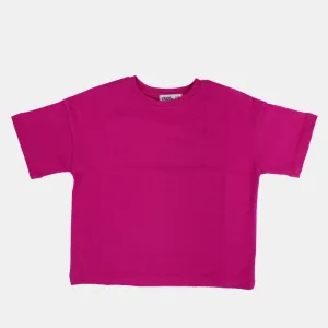 Girls Oversized Short-Sleeved T-Shirt – Plain Fuchsia