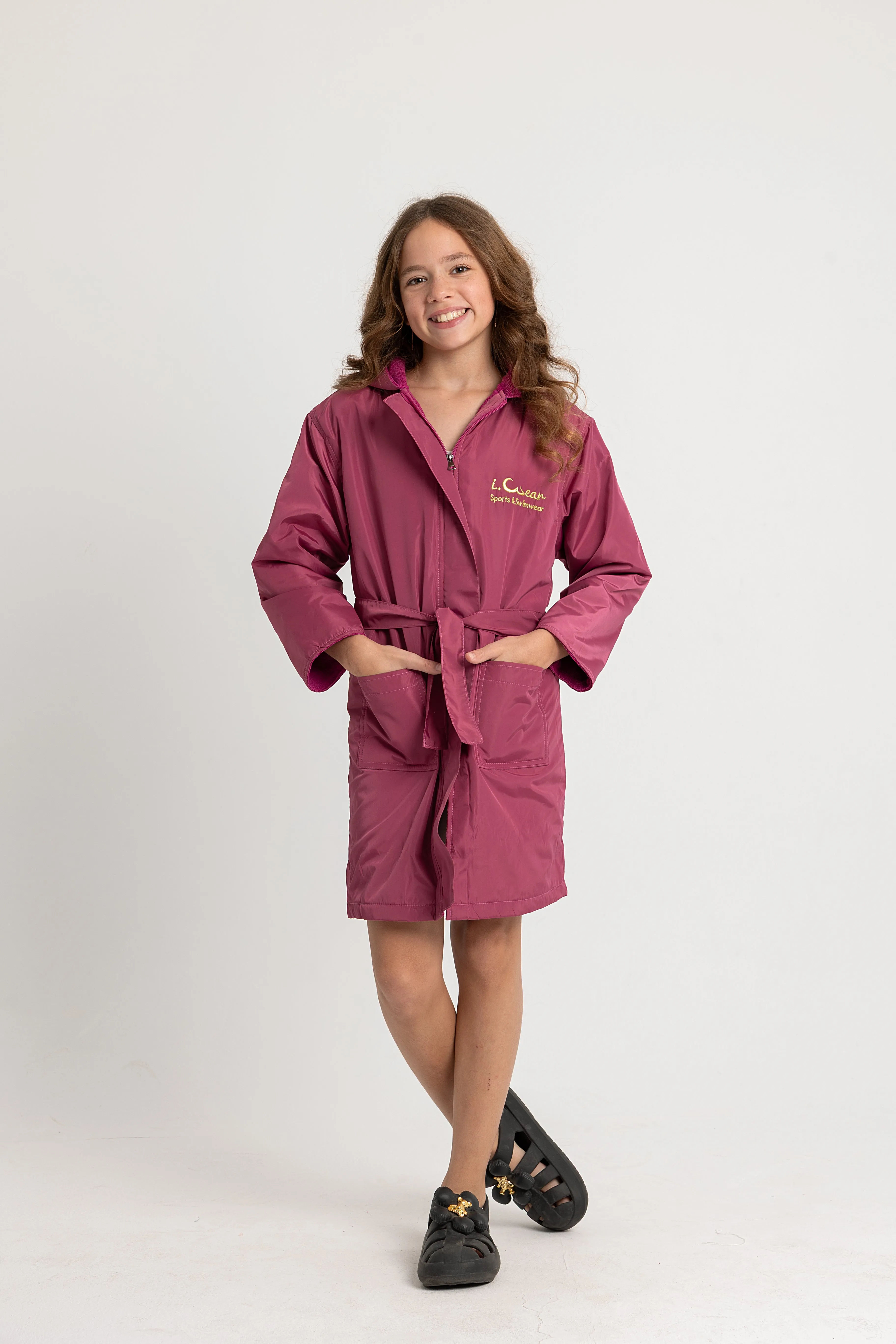 Girls' Waterproof Swim Robe – Cashmere Pink