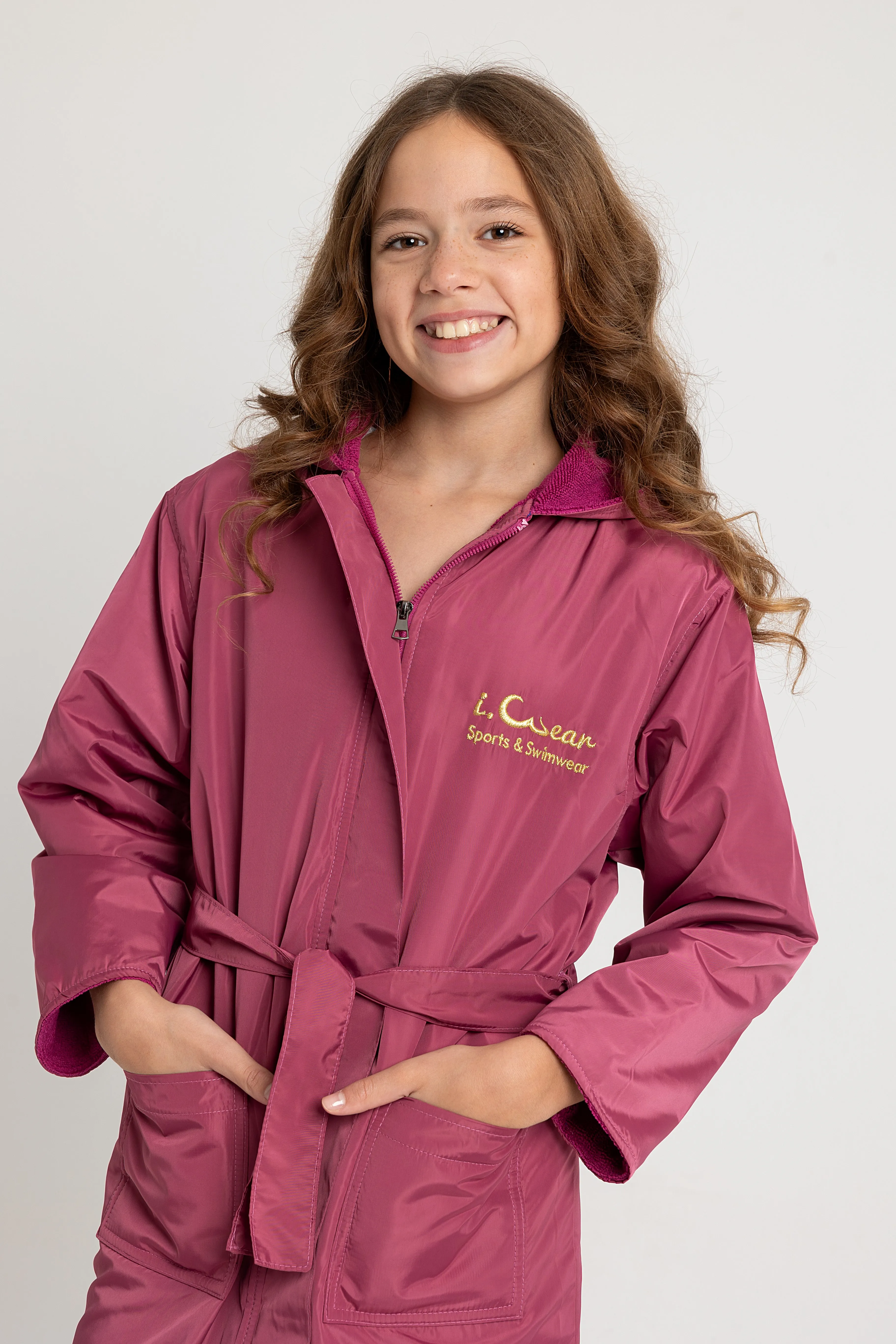 Girls' Waterproof Swim Robe – Cashmere Pink