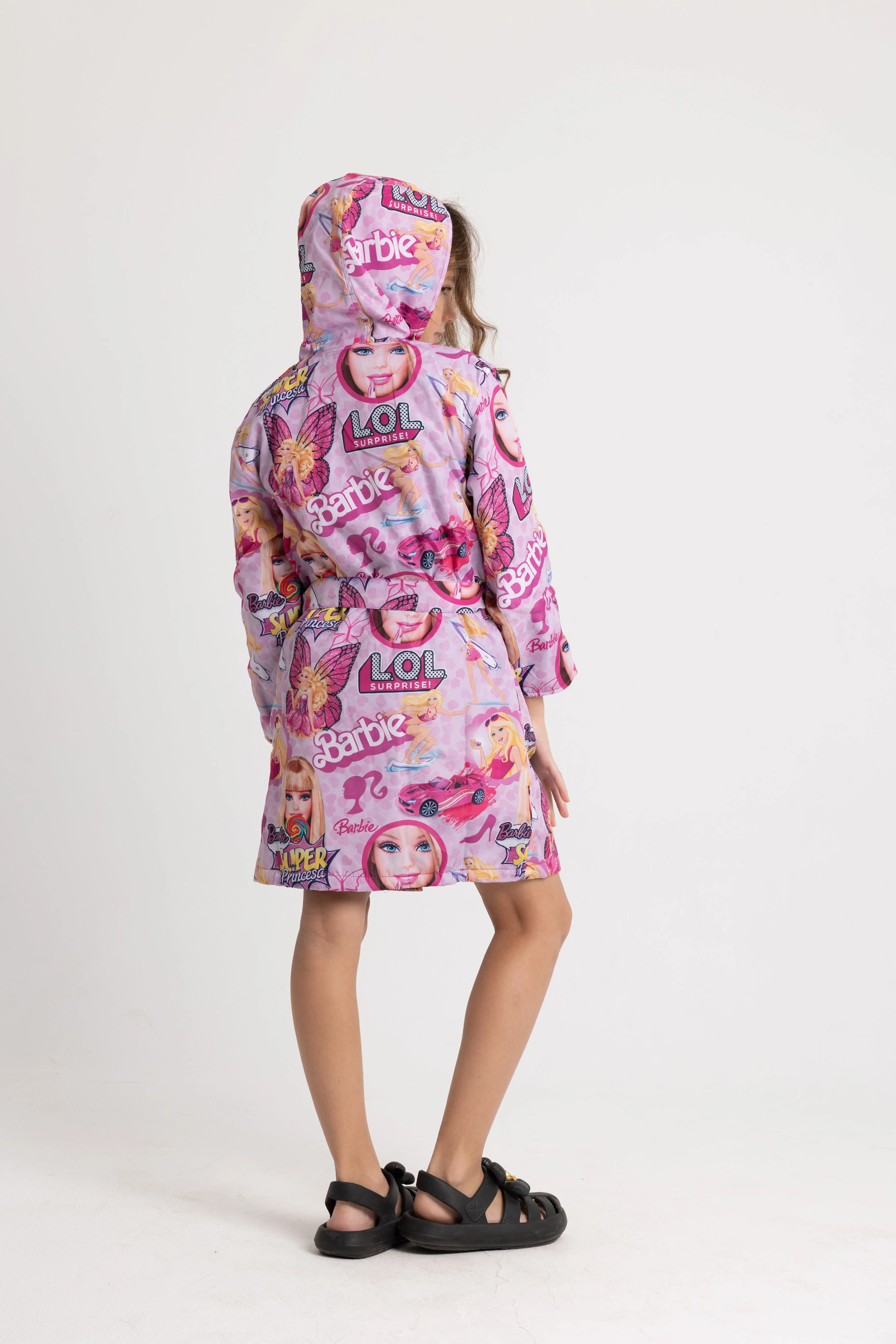 Girls' Waterproof Swim Robe – Pink Barbie