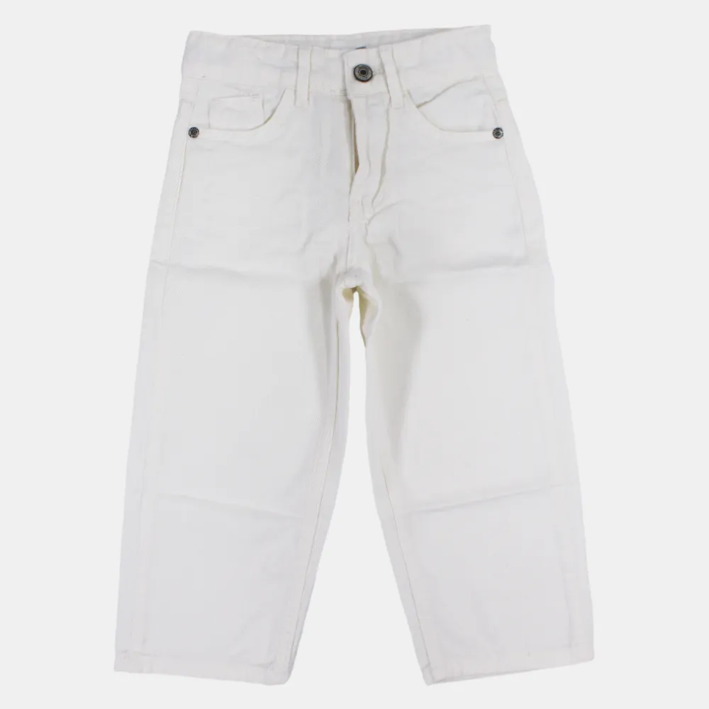 Girls' White Gabardine Pants