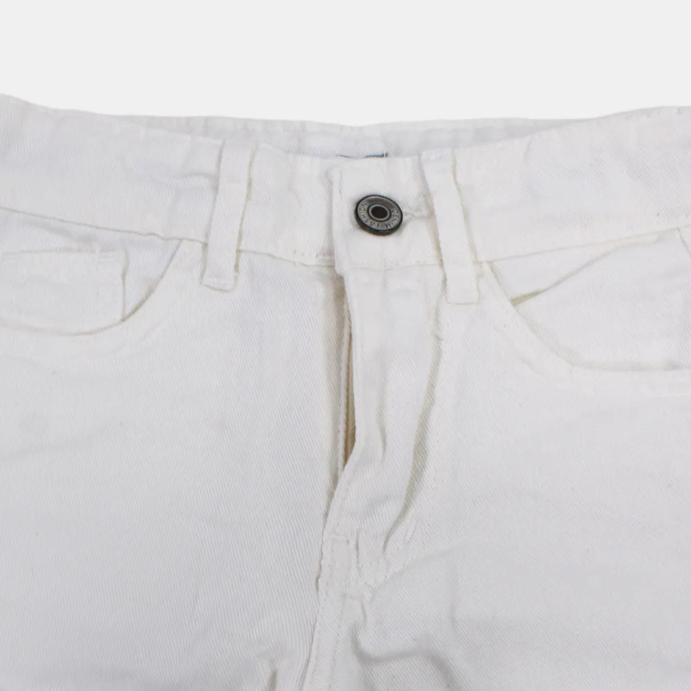 Girls' White Gabardine Pants