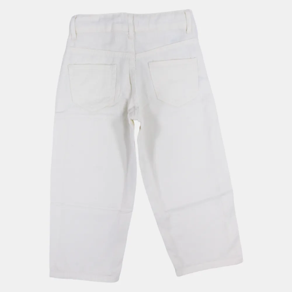 Girls' White Gabardine Pants