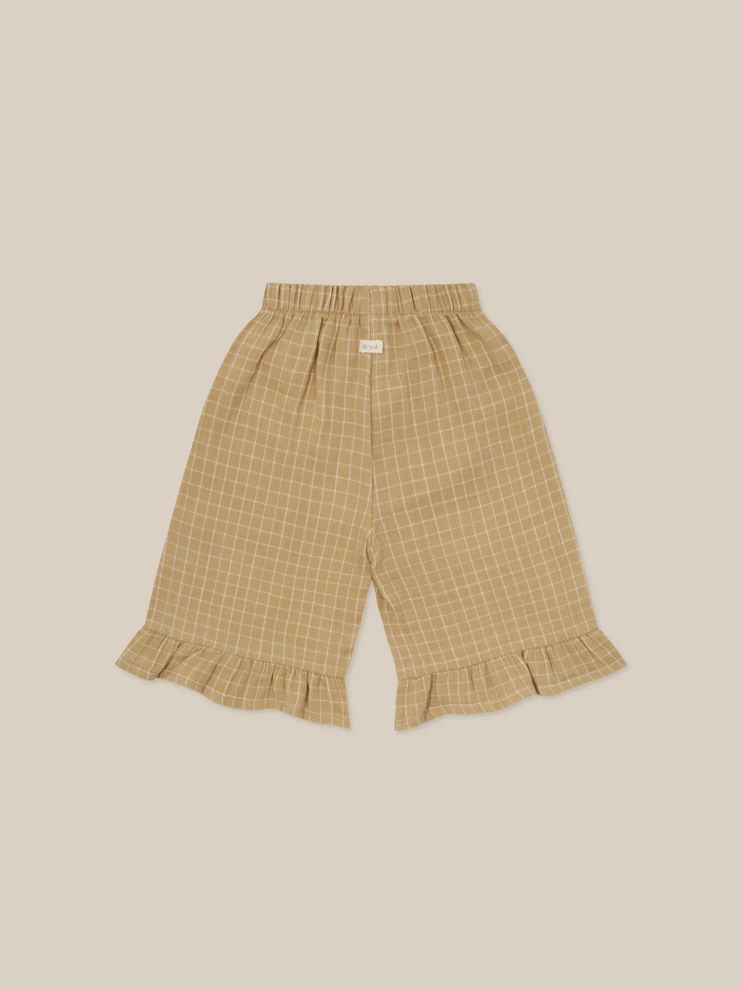 Grid Check Wheat Frill Culottes