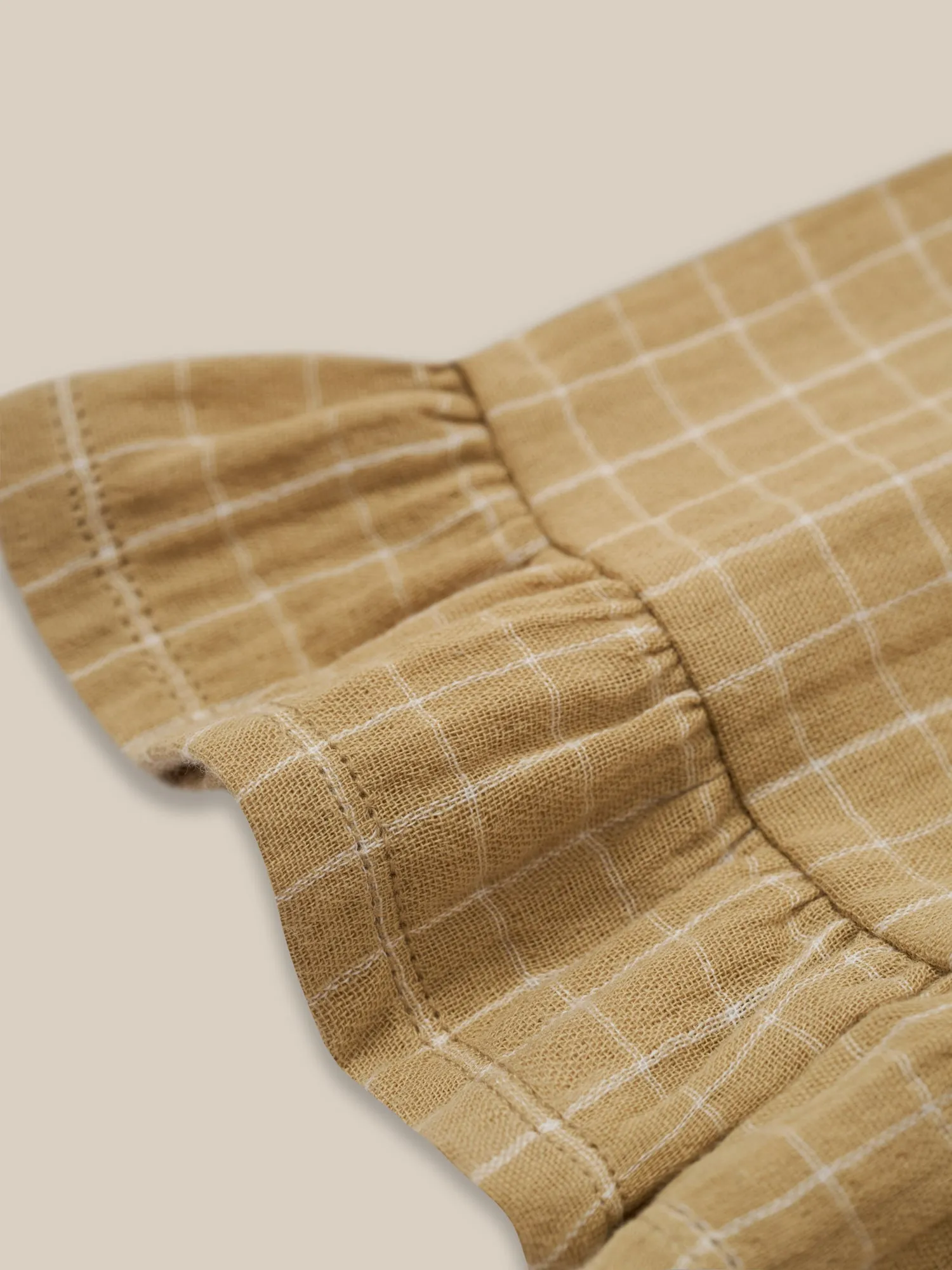 Grid Check Wheat Frill Culottes