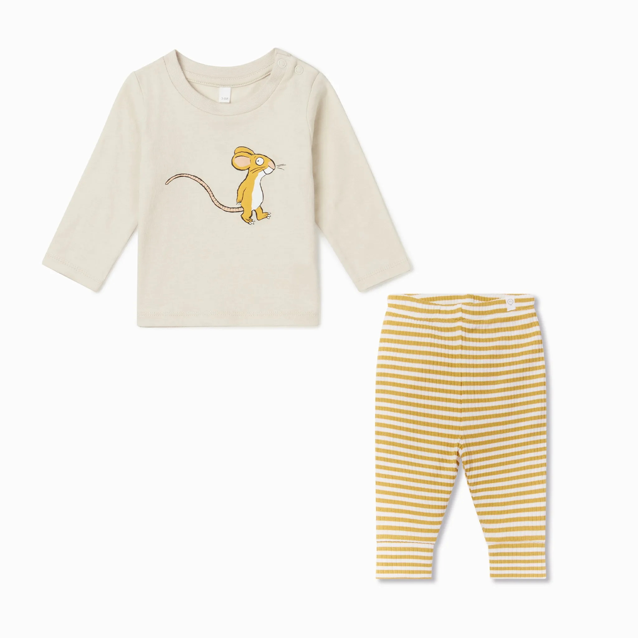 Gruffalo Mouse T-Shirt & Ribbed Striped Leggings Outfit