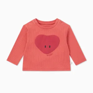 Heart Ribbed Long Sleeve Top