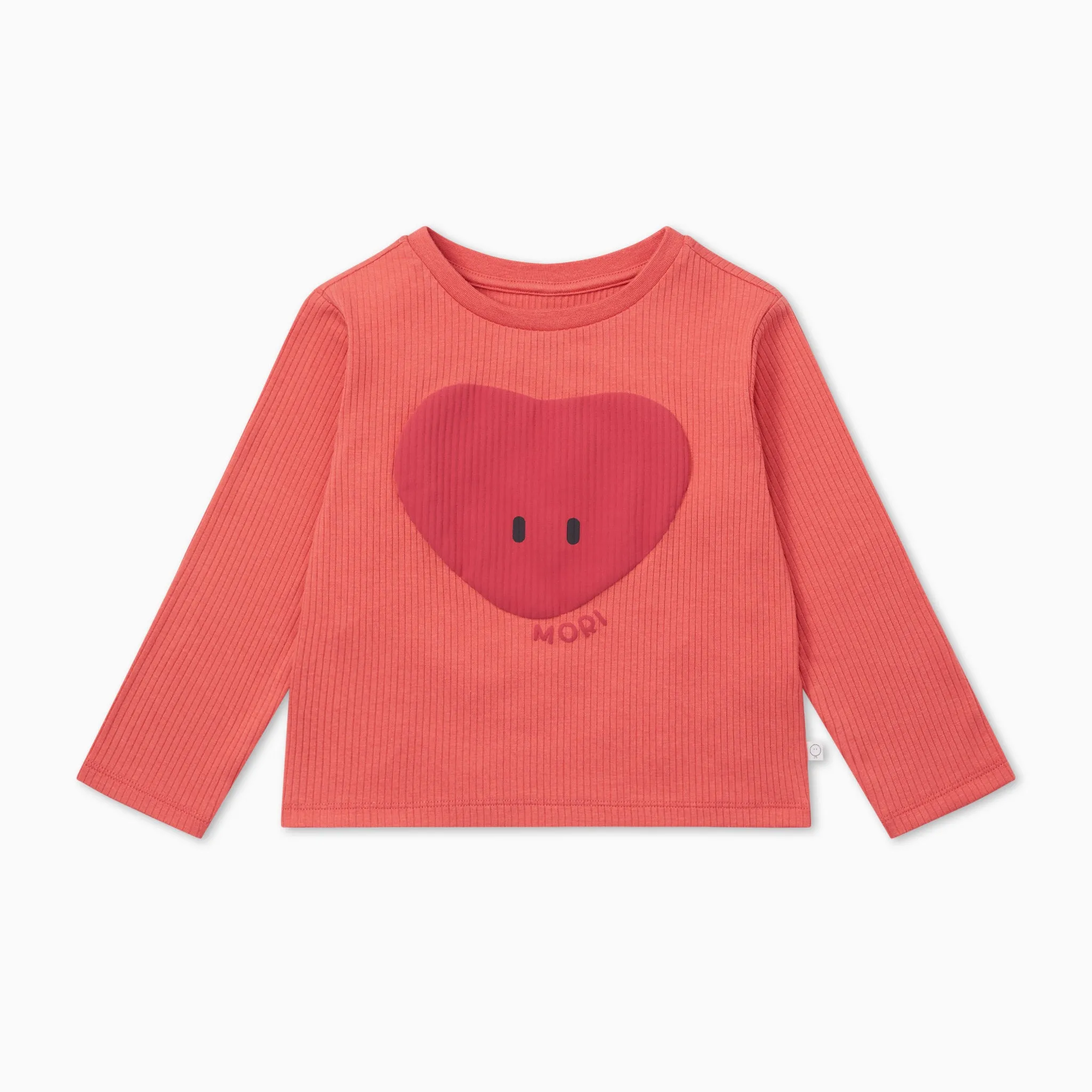 Heart Ribbed Long Sleeve Top