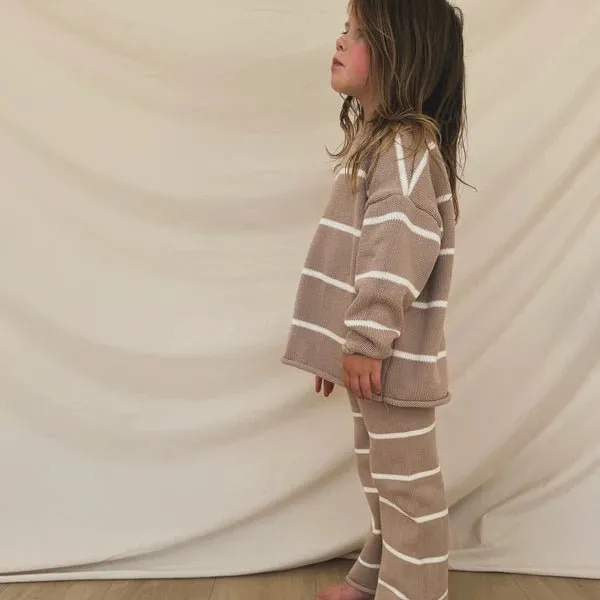 Hunter   Rose: Quinn Kids Jumper - Fawn Stripe