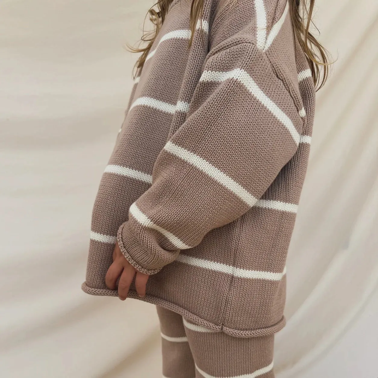 Hunter   Rose: Quinn Kids Jumper - Fawn Stripe