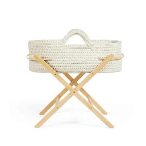 Ickle Bubba Nova Moses Basket & Stand - Cloud / Pine