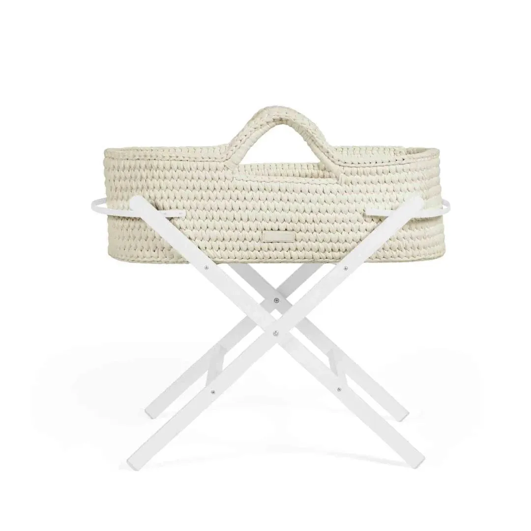 Ickle Bubba Nova Moses Basket & Stand - Cloud / White