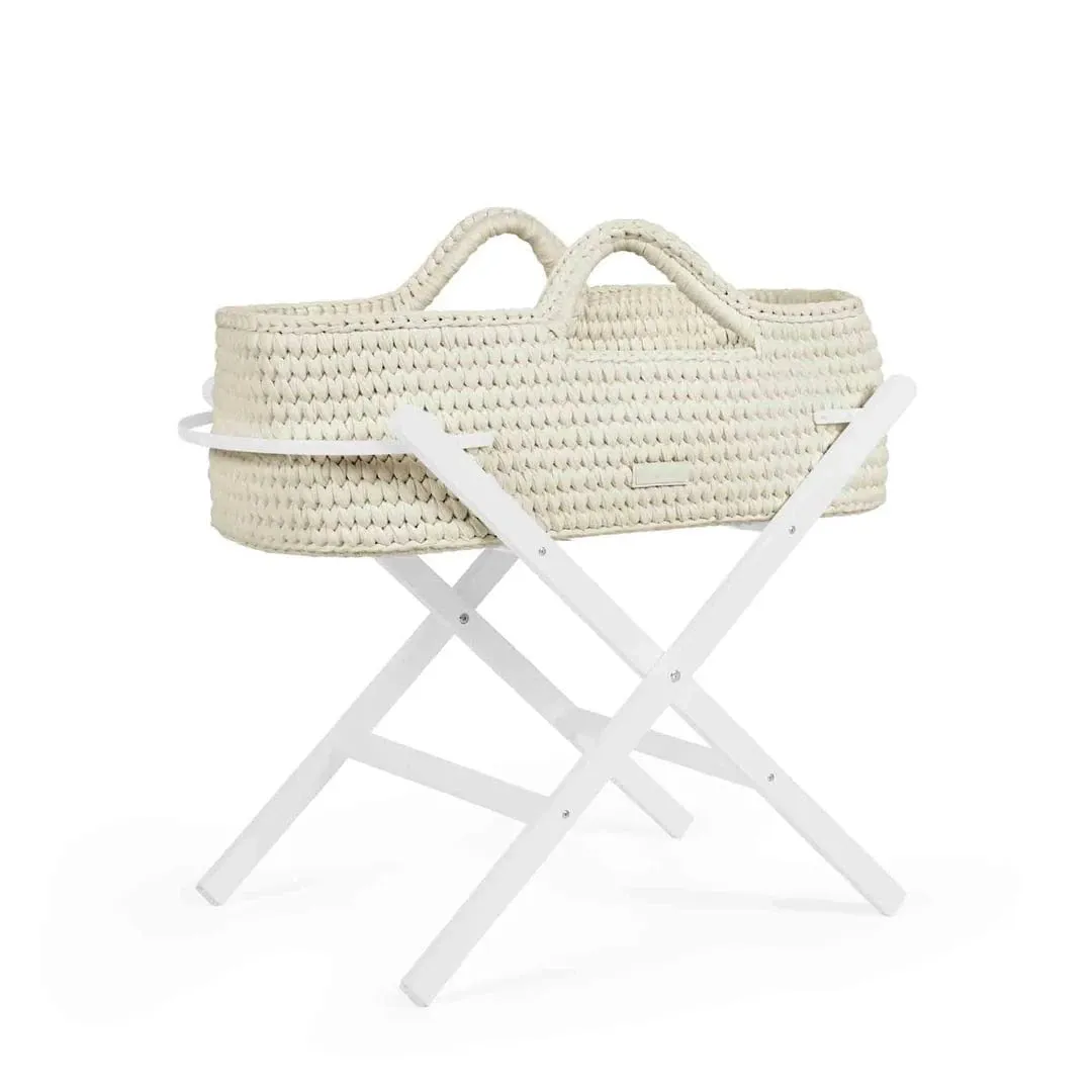 Ickle Bubba Nova Moses Basket & Stand - Cloud / White