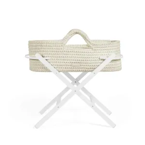 Ickle Bubba Nova Moses Basket & Stand - Cloud / White