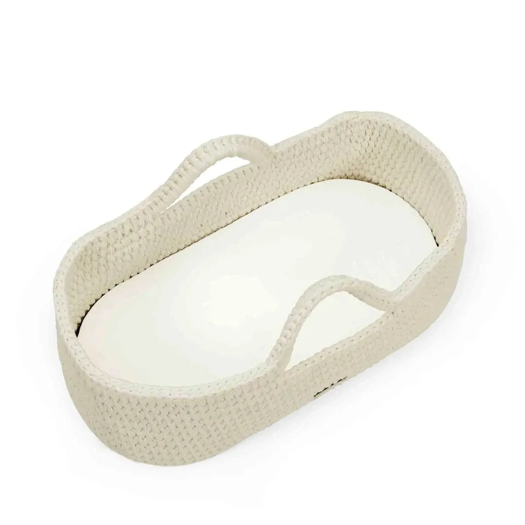 Ickle Bubba Nova Moses Basket & Stand - Cloud / White