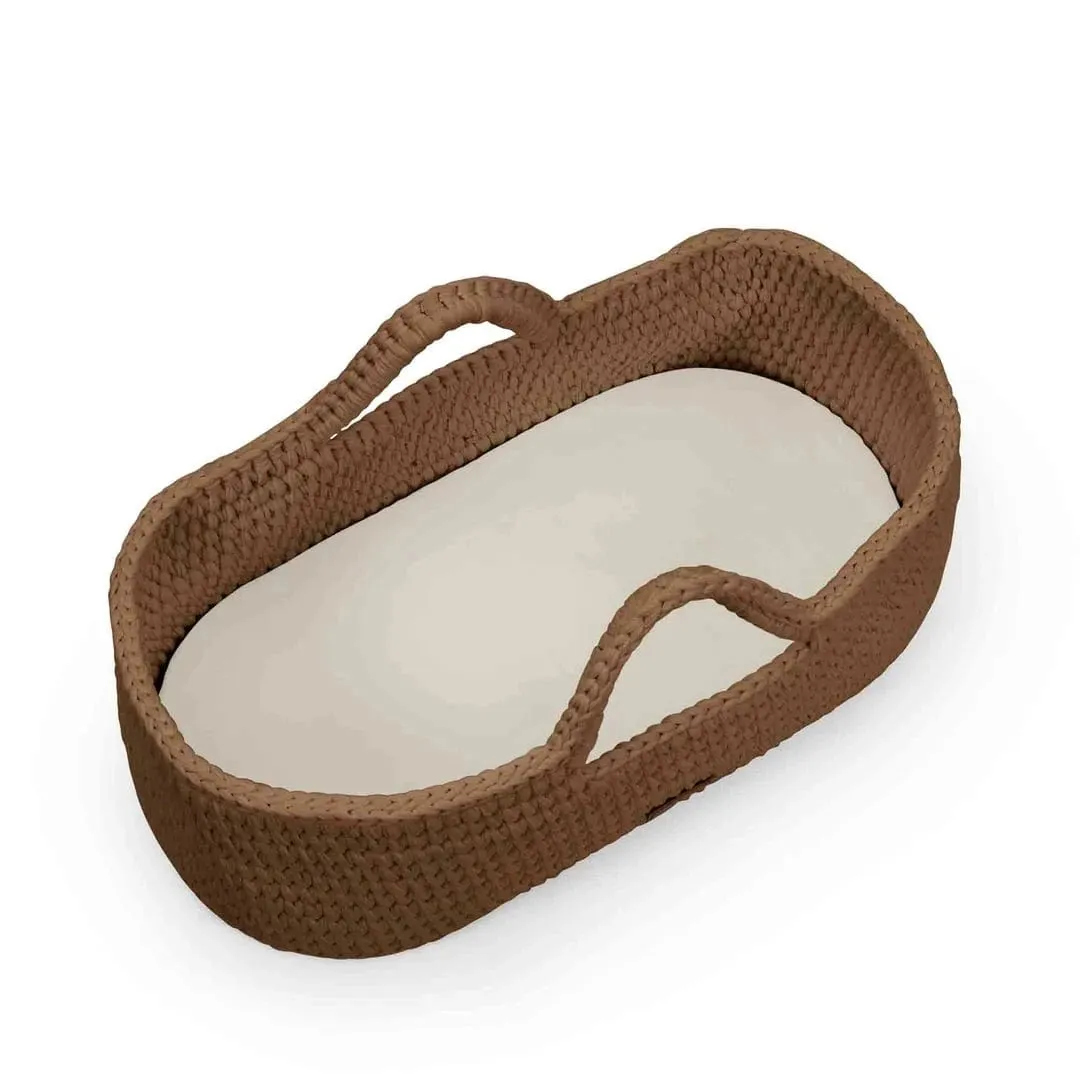Ickle Bubba Nova Moses Basket & Stand - Mocha / White